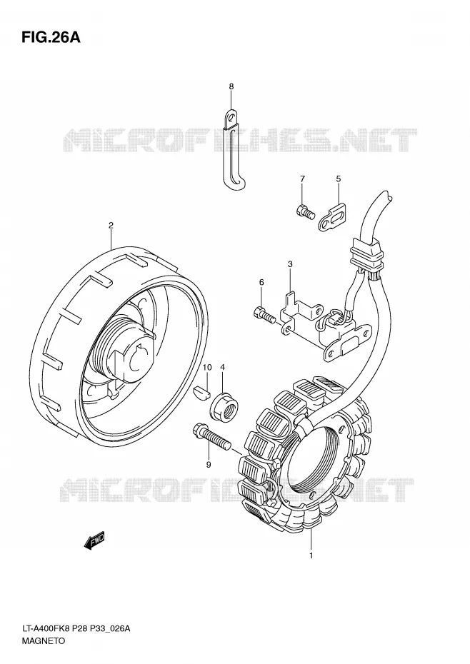 ALLUMAGE ROTOR - STATOR (MODEL L0) Suzuki QUAD 400 EIGER 2008  LT-A400FK8(P28/P33)