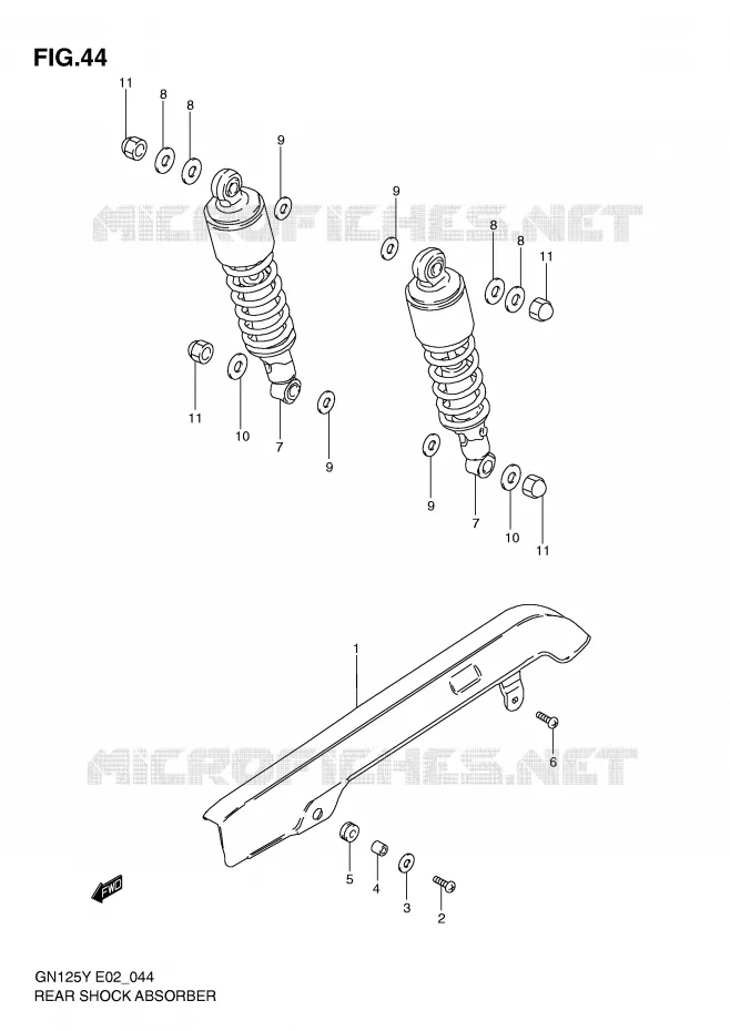 AMORTISSEUR ARRIERE Suzuki MOTO 125 GN 2000  GN125EY(E2)