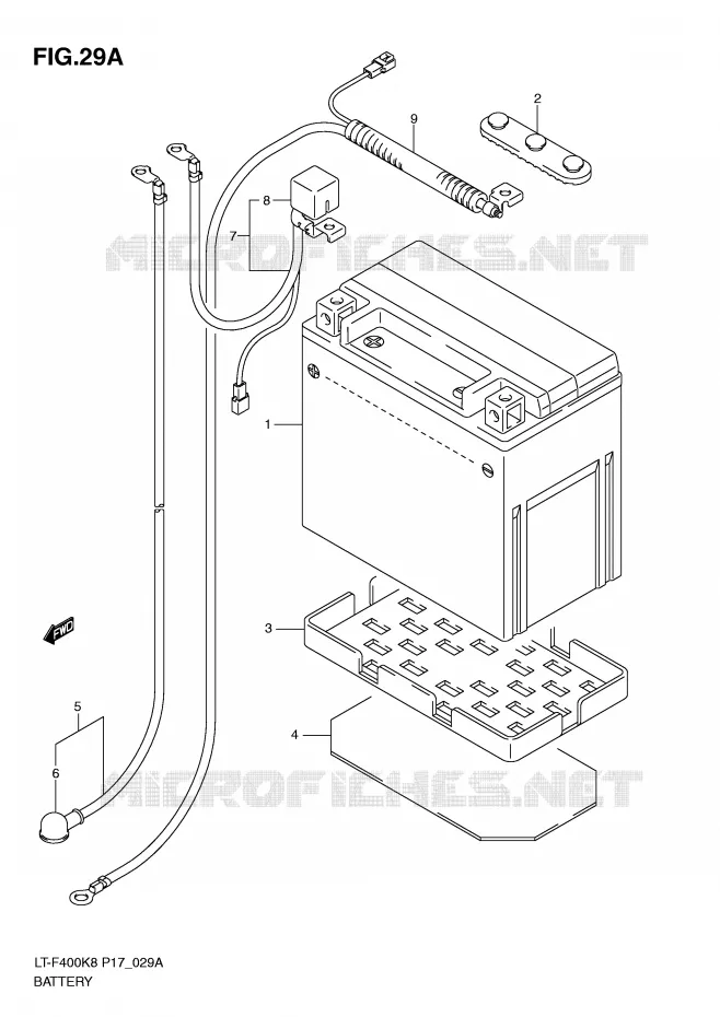 BATTERIE (MODEL L0) Suzuki QUAD 400 KINGQUAD 2009  LT-F400K9(P17)
