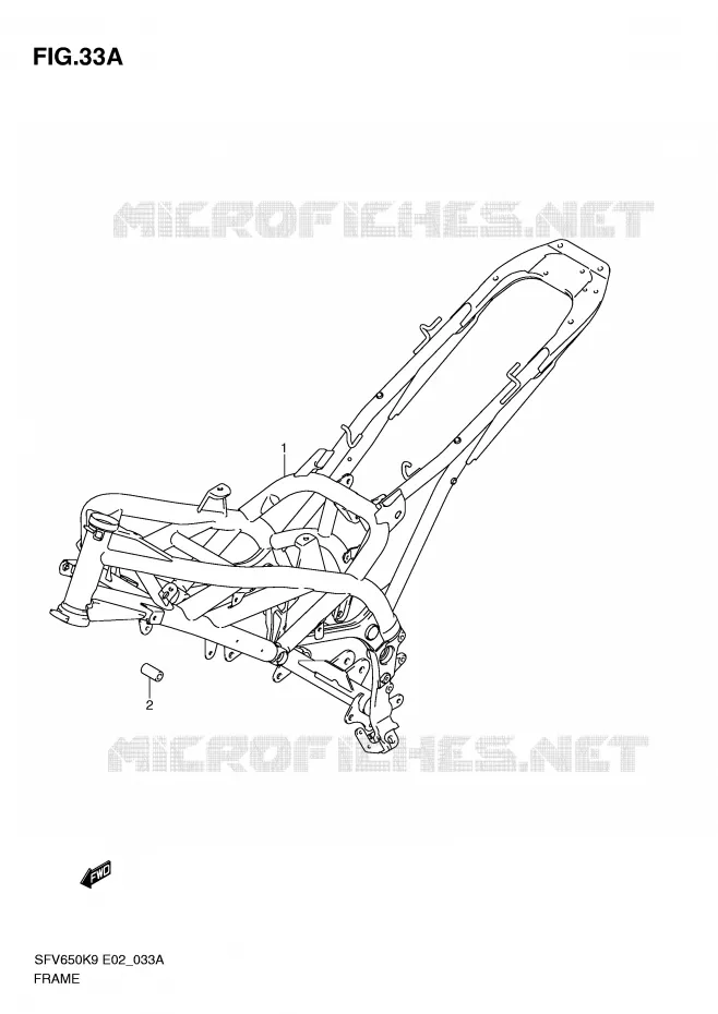 CADRE (MODEL L0) Suzuki MOTO 650 GLADIUS 2009  SFV650AK9(E2)