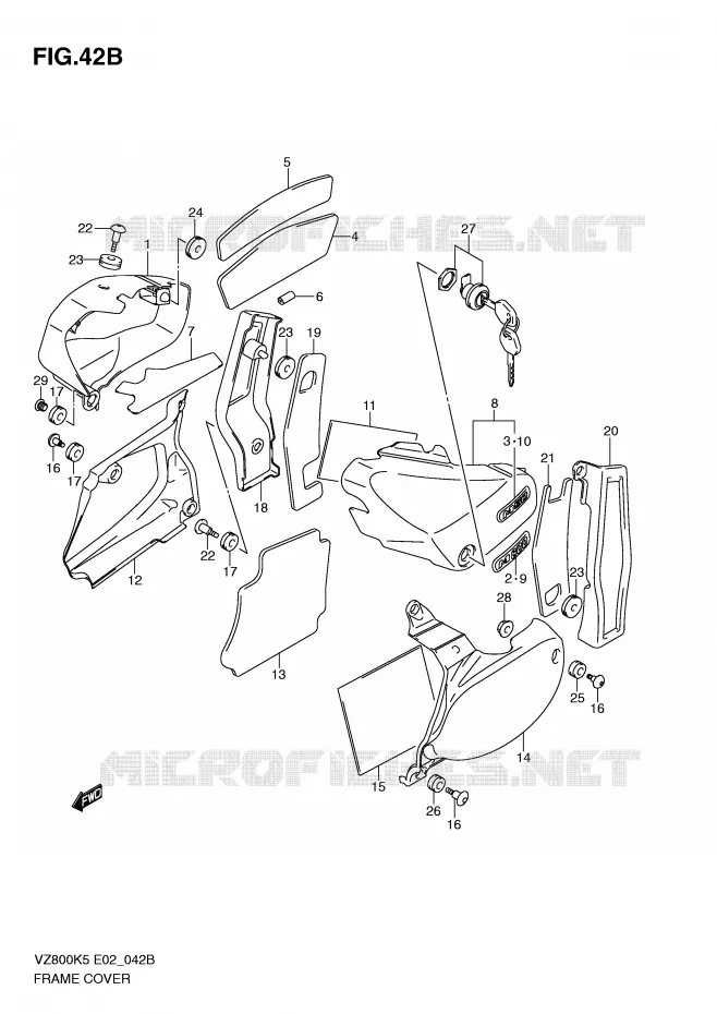 CARENAGES (MODEL K9) Suzuki MOTO 800 MARAUDER 2008  VZ800ZK8(E2)