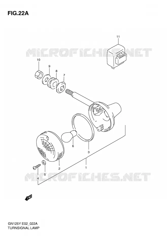 CLIGNOTANTS (MODEL Y/K1 E2,E4,E18,E21,E22,E71) Suzuki MOTO 125 GN 2001  GN125EK1(E2)