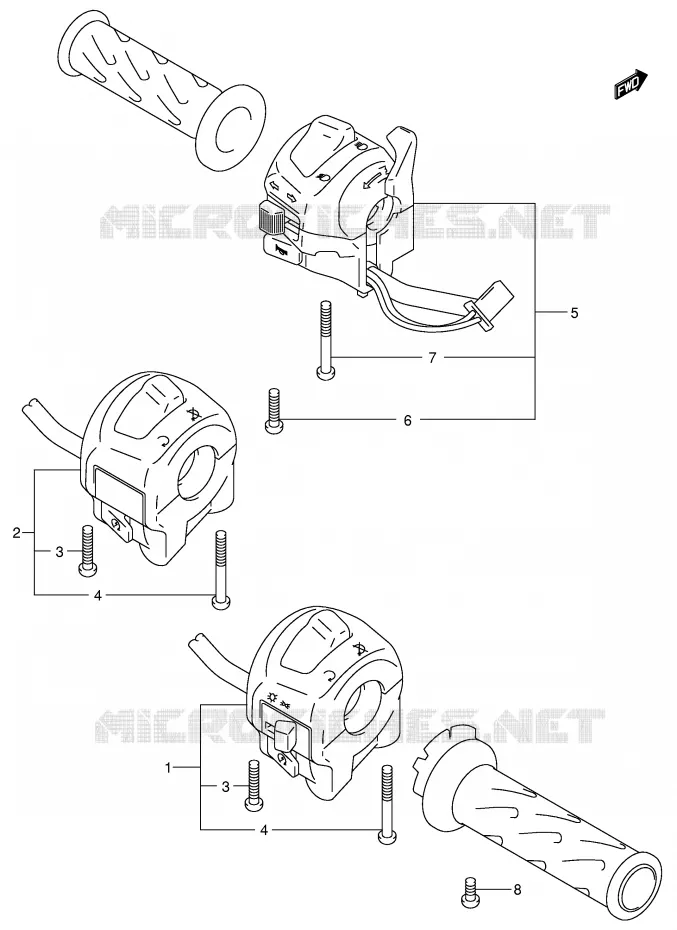 COMMODOS (MODELE Y/K1/K2) Suzuki MOTO 750 GSX-R 2002  GSX-R750U2K2(E2)