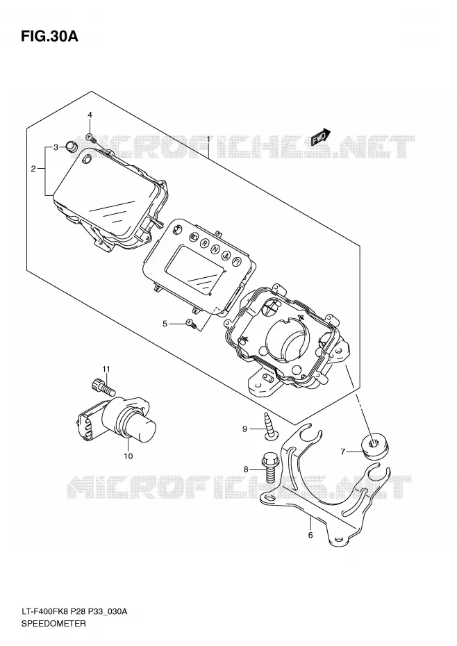 COMPTEUR (MODEL L0) Suzuki QUAD 400 KINGQUAD 2009  LT-F400FK9(P28/P33)