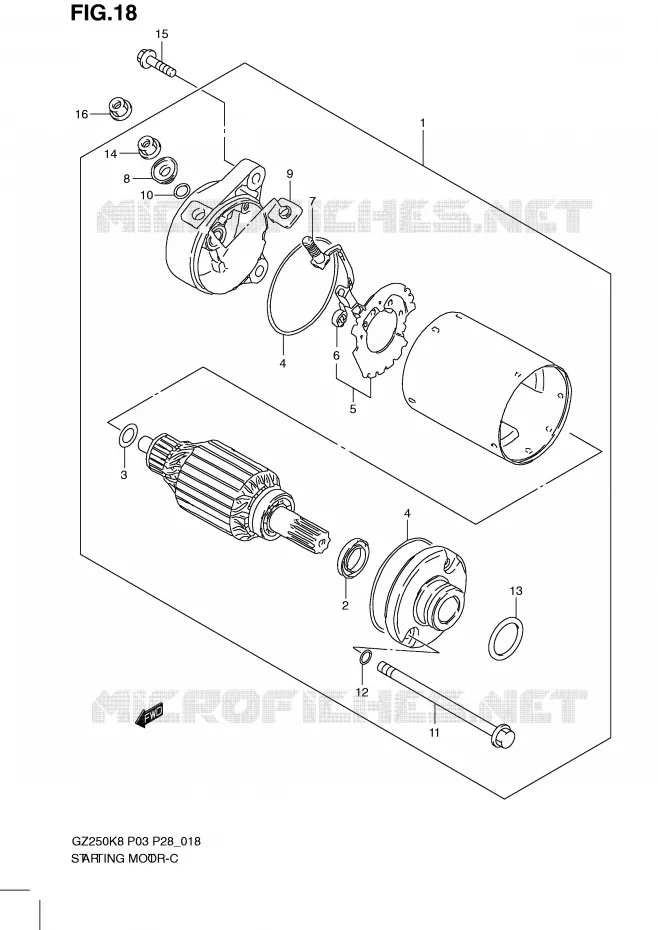 DEMARREUR Suzuki MOTO 250 MARAUDER 2010  GZ250L0(P3)