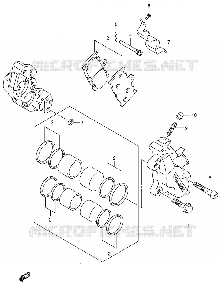 ETRIER DE FREIN AVANT Suzuki MOTO 750 GSX-R 2003  GSX-R750U2K3(E2)