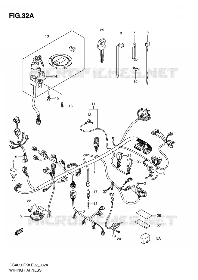 FAISCEAU ELECTRIQUE (GSX650FA/FUA) Suzuki MOTO 650 GSX-F 2010  GSX650FAL0(E2)