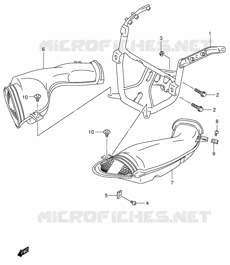 FLANCS DE CARENAGES Suzuki MOTO 750 GSX-R 2002  GSX-R750U2K2(E2)