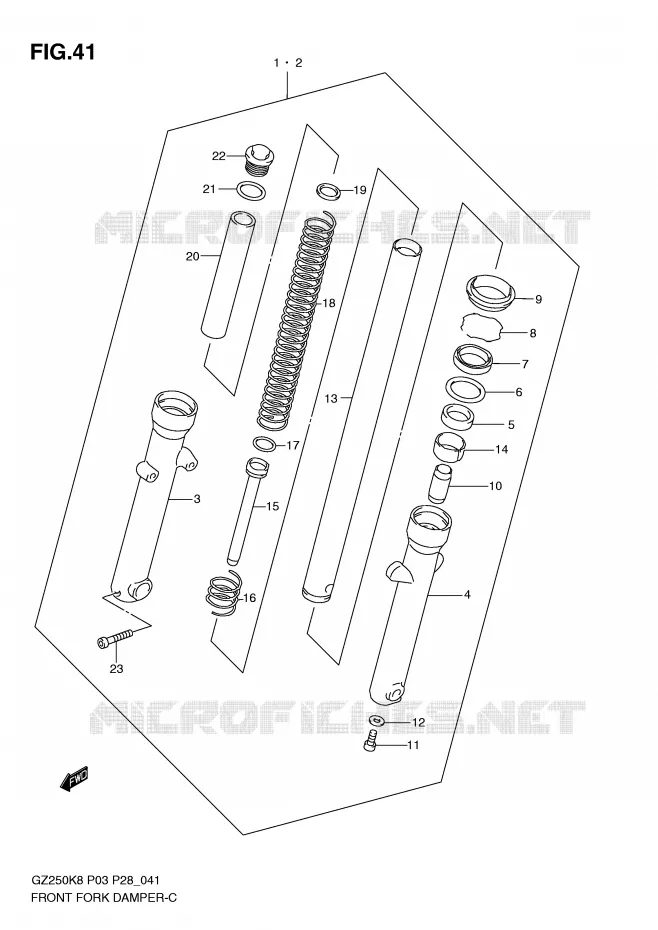 FOURCHE Suzuki MOTO 250 MARAUDER 2010  GZ250L0(P3)