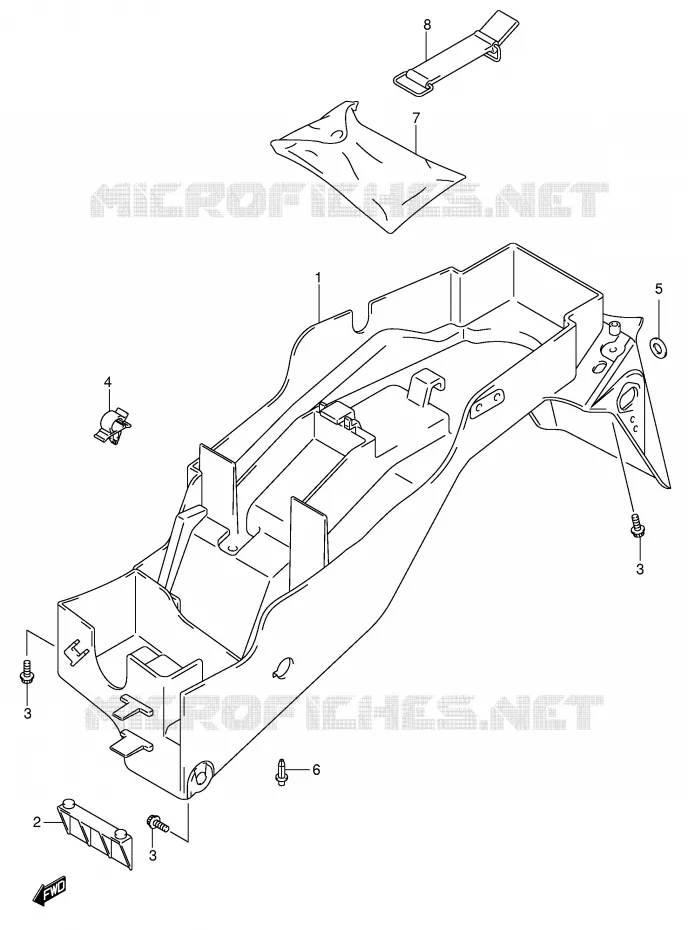 GARDE BOUE ARRIERE Suzuki MOTO 750 GSX-R 2002  GSX-R750U1K2(E2)