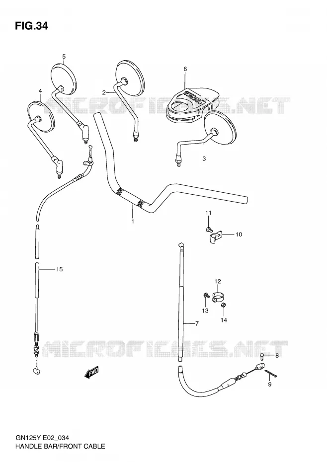 GUIDON - CABLES Suzuki MOTO 125 GN 2001  GN125K1(E4)