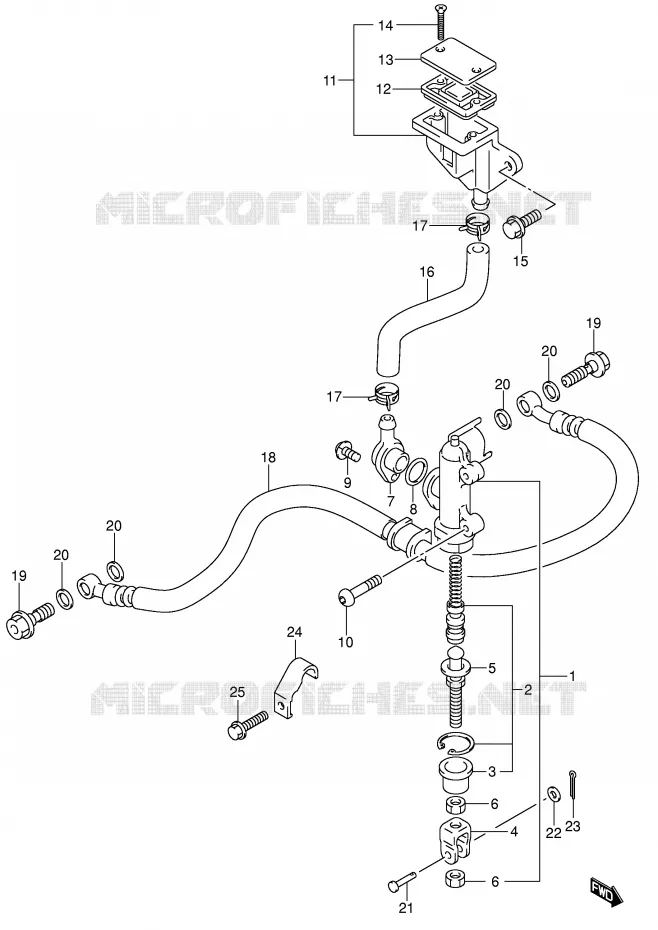 MAITRE CYLINDRE ARRIERE Suzuki MOTO 750 GSX-R 2001  GSX-R750U1K1(E2)