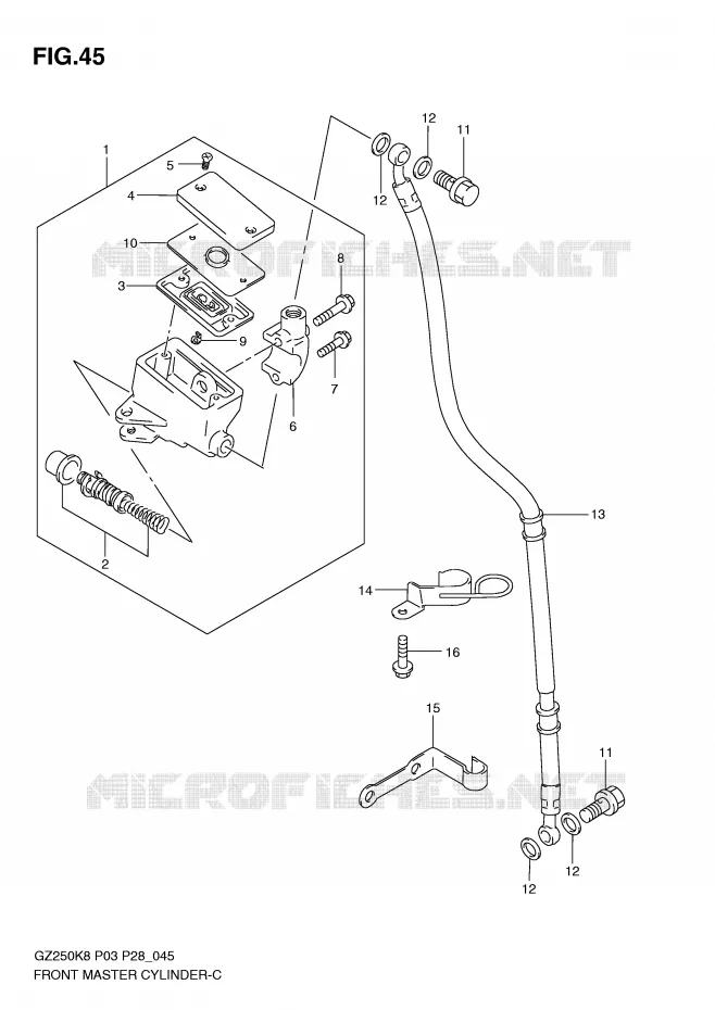 MAITRE CYLINDRE AVANT Suzuki MOTO 250 MARAUDER 2010  GZ250L0(P3)