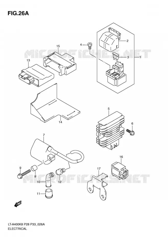 PARTIE ELECTRIQUE (MODEL L0) Suzuki QUAD 400 EIGER 2008  LT-A400K8(P28/P33)
