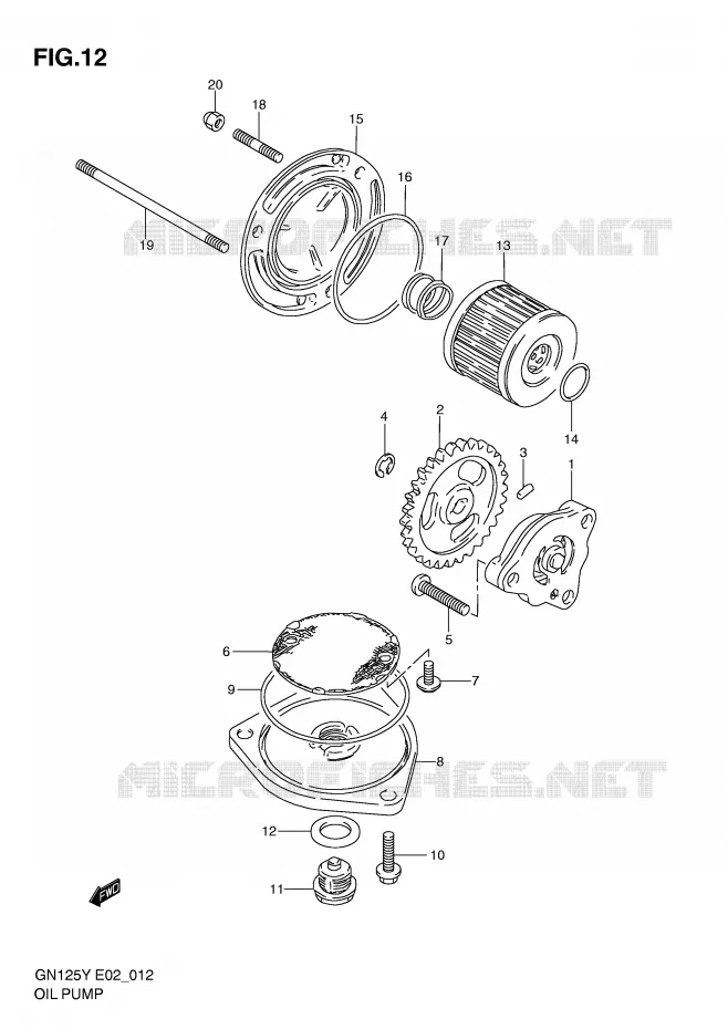 POMPE A HUILE Suzuki MOTO 125 GN 2001  GN125EK1(E2)