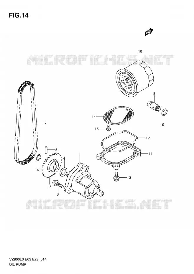 POMPE A HUILE Suzuki MOTO 800 MARAUDER 2010  VZ800L0(E3/E28)
