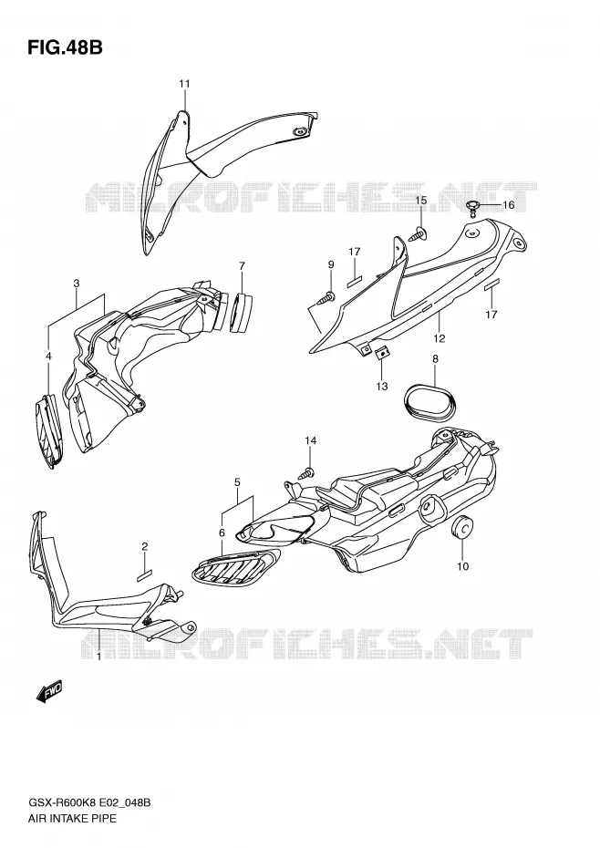 PRISE D AIR (MODEL L0) Suzuki MOTO 600 GSX-R 2009  GSX-R600UFK9(E2)
