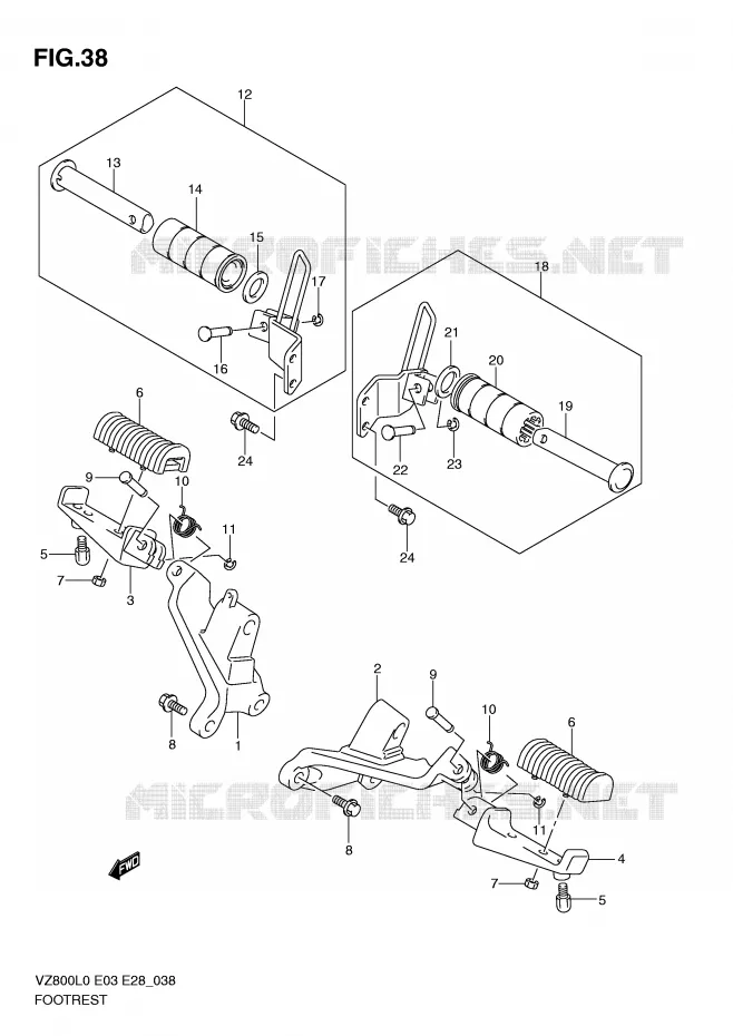 REPOSE PIED Suzuki MOTO 800 MARAUDER 2010  VZ800L0(E3/E28)