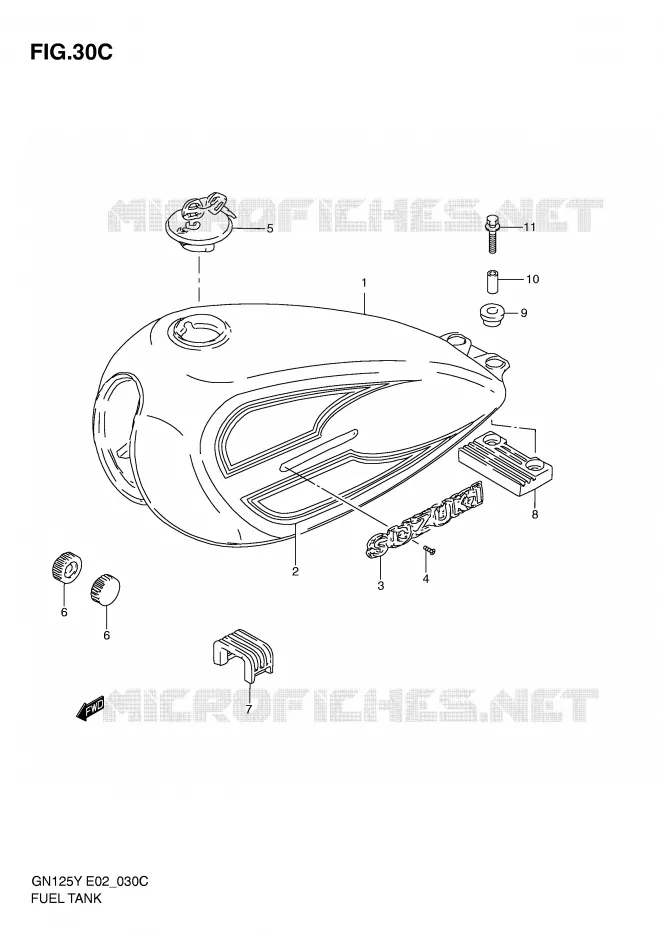 RESERVOIR D'ESSENCE (MODELE K1) Suzuki MOTO 125 GN 1999  GN125X(E4)