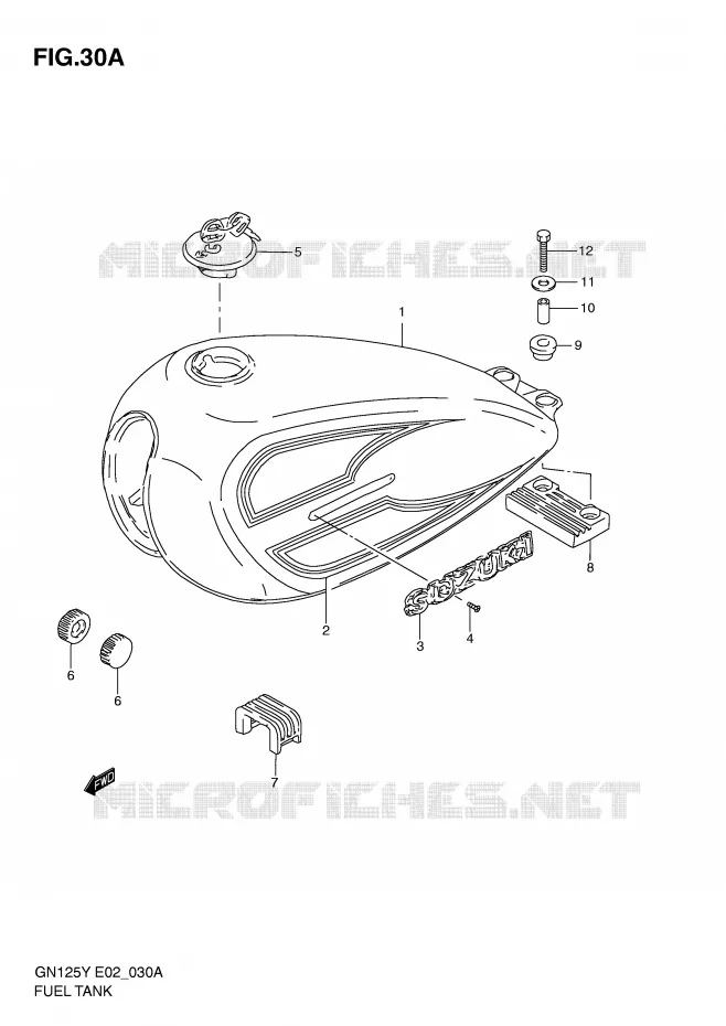 RESERVOIR D'ESSENCE (MODELE X) Suzuki MOTO 125 GN 2000  GN125EY(E2)