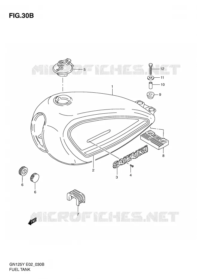 RESERVOIR D'ESSENCE (MODELE Y) Suzuki MOTO 125 GN 2000  GN125EY(E2)