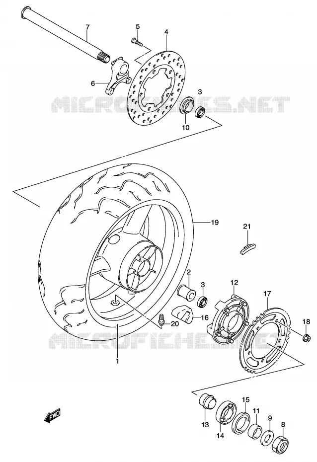 ROUE ARRIERE Suzuki MOTO 750 GSX-R 2000  GSX-R750Y(E2)