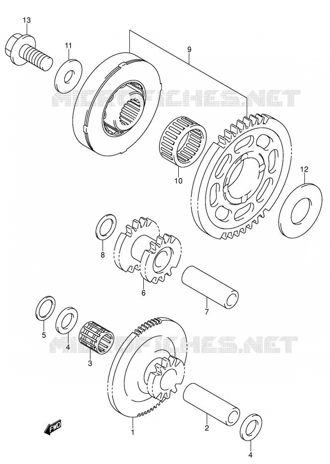 ROUE LIBRE DE DEMARREUR Suzuki MOTO 750 GSX-R 2000  GSX-R750U1Y(E2)