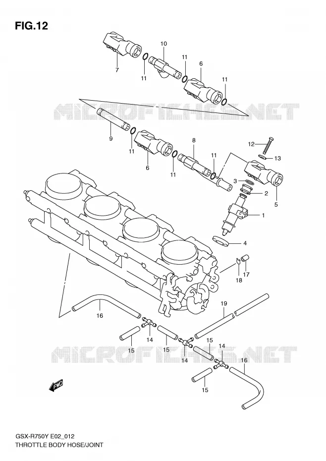 SYSTÈME D'INJECTION (MODELE Y) Suzuki MOTO 750 GSX-R 2000  GSX-R750U1Y(E2)