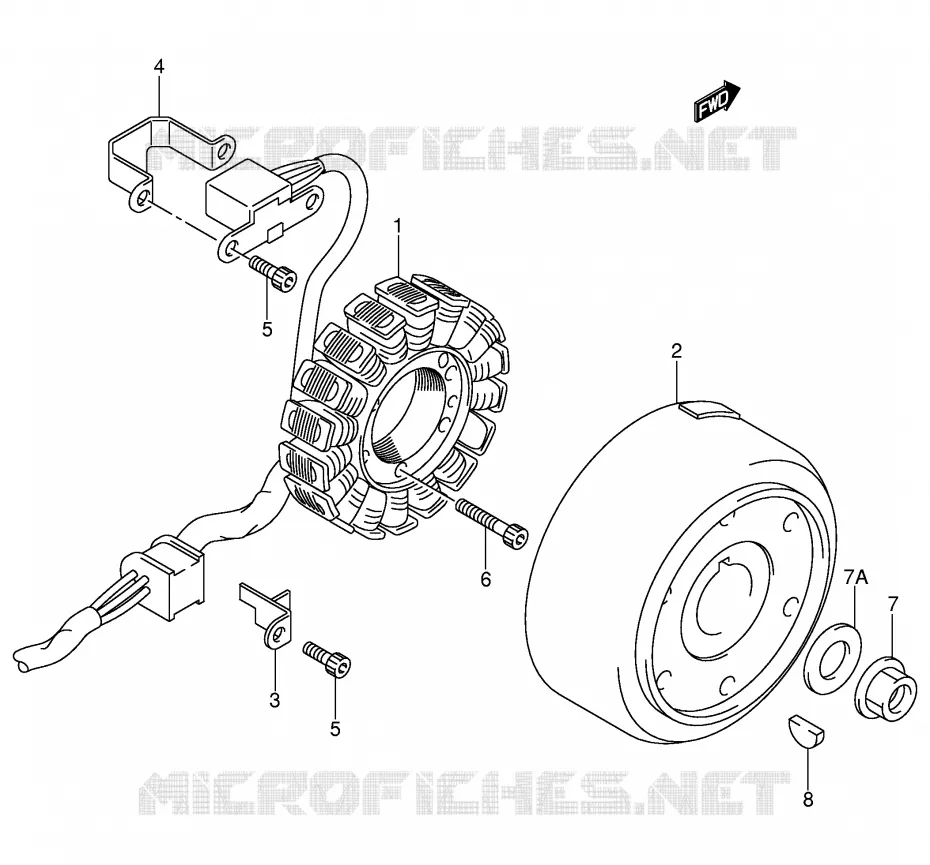 ALLUMAGE ROTOR - STATOR (DR-Z400EY/EK1/EK2/EK3/EK4) Suzuki MOTO 400 DR-Z 2002  DR-Z400K2(E3/E28)