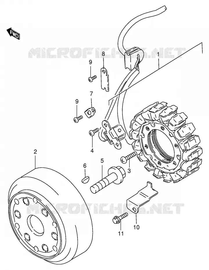 ALLUMAGE ROTOR - STATOR (MODELE T/V) Suzuki MOTO 600 INTRUDER 1995  VS600GLS(E2)