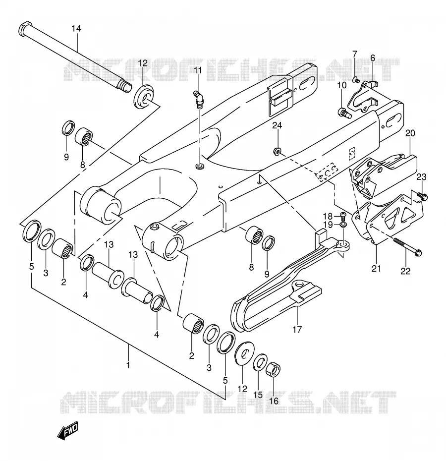 BRAS OSCILLANT ARRIERE Suzuki MOTO 400 DR-Z 2004  DR-Z400EK4(E3/E28)