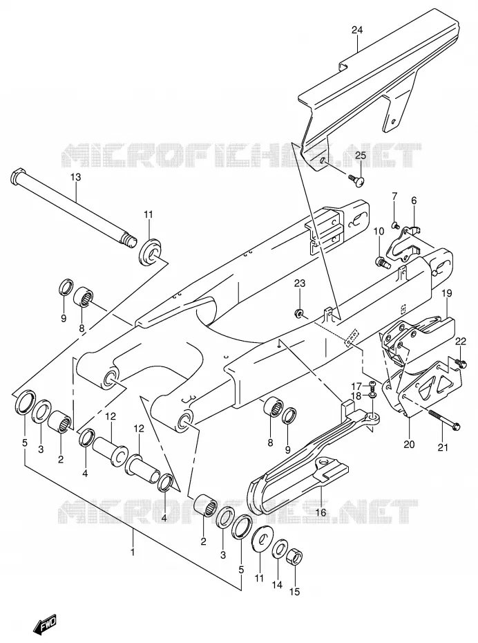 BRAS OSCILLANT ARRIERE Suzuki MOTO 400 DR-Z 2006  DR-Z400SK6(E3/E28)