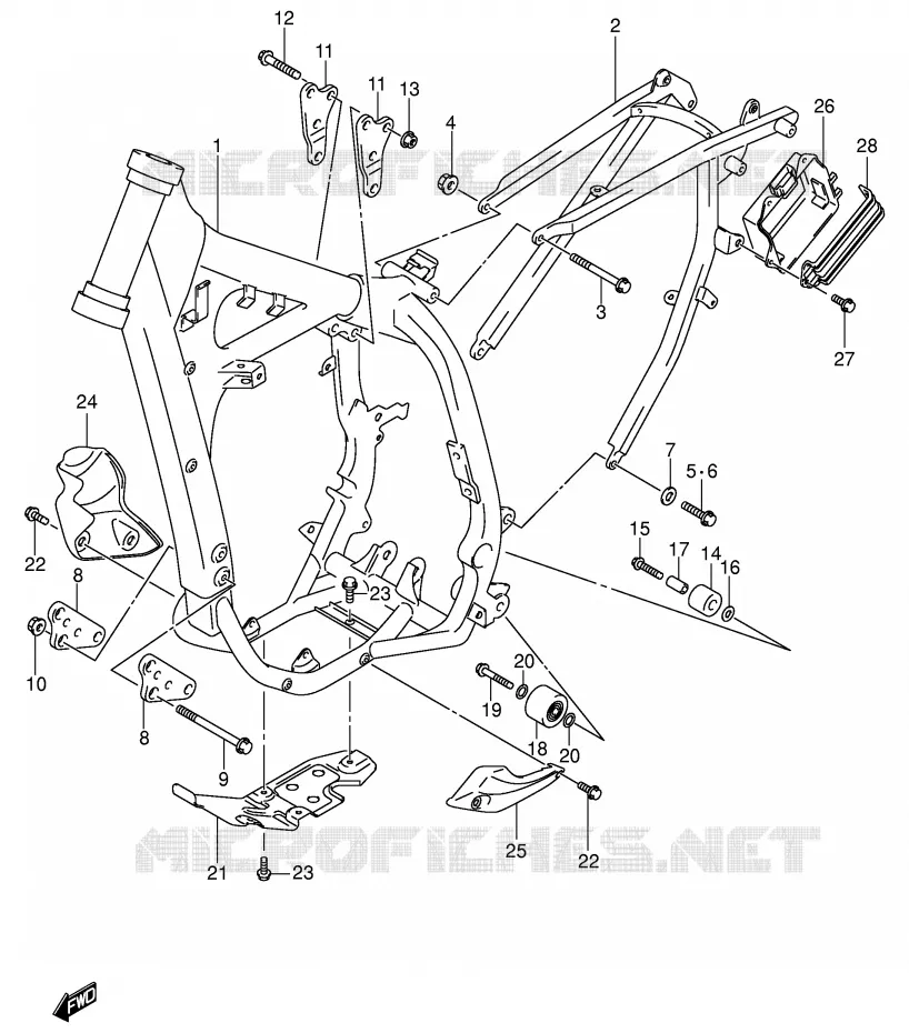 CADRE Suzuki MOTO 400 DR-Z 2000  DR-Z400EY(E3/E28)