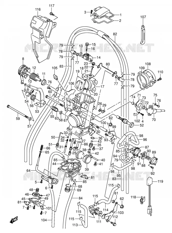 CARBURATEUR (MODEL K3/K4) Suzuki MOTO 400 DR-Z 2002  DR-Z400EK2(E3/E28)