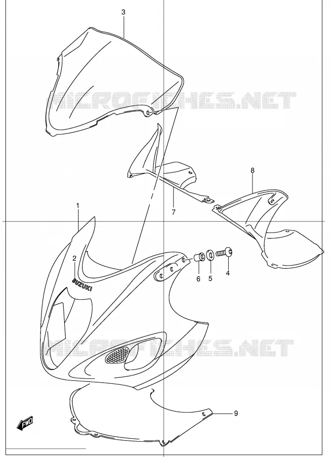 CARENAGES - ETIQUETTES (MODELE K2) Suzuki MOTO 1300 HAYABUSA 2000  GSX1300RY(E2)