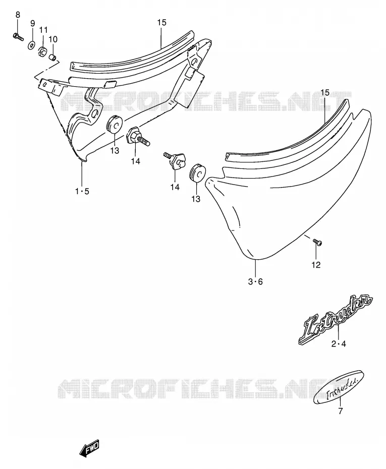 CARENAGES ARRIERE Suzuki MOTO 600 INTRUDER 1996  VS600GLT(E2)