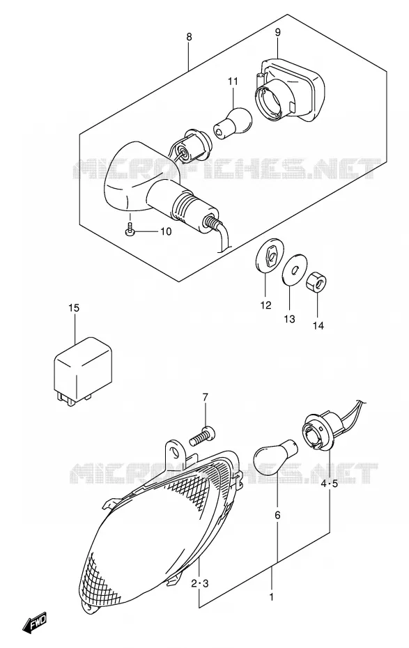 CLIGNOTANTS Suzuki MOTO 1300 HAYABUSA 2000  GSX1300RU1Y(E2)