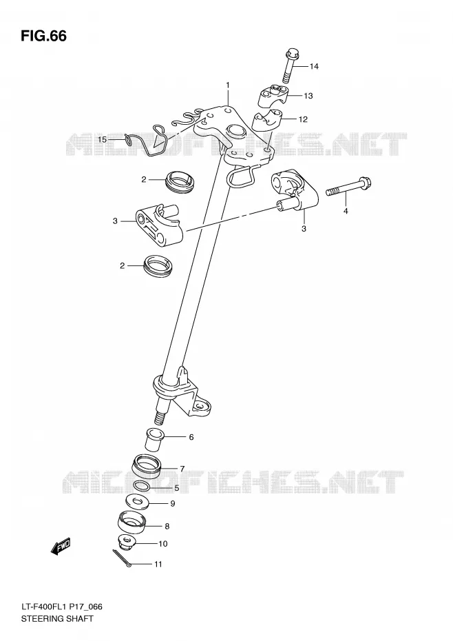 COLONNE DE DIRECTION Suzuki QUAD 400 KINGQUAD 2011  LT-F400FL1(P17)