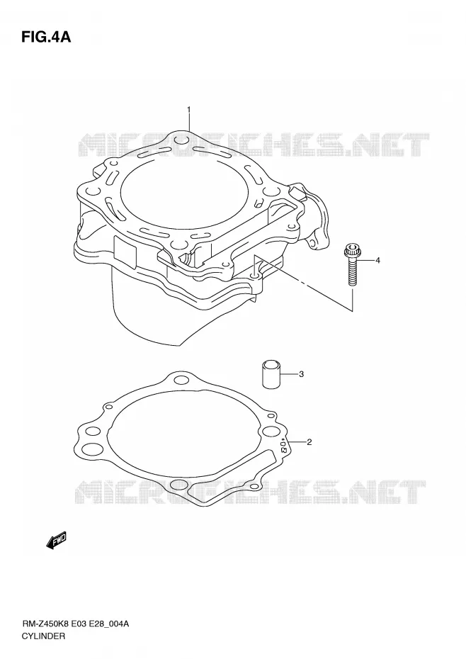 CYLINDRE (RM-Z450L1) Suzuki MOTO 450 RM-Z 2009  RM-Z450K9(E3/E28)