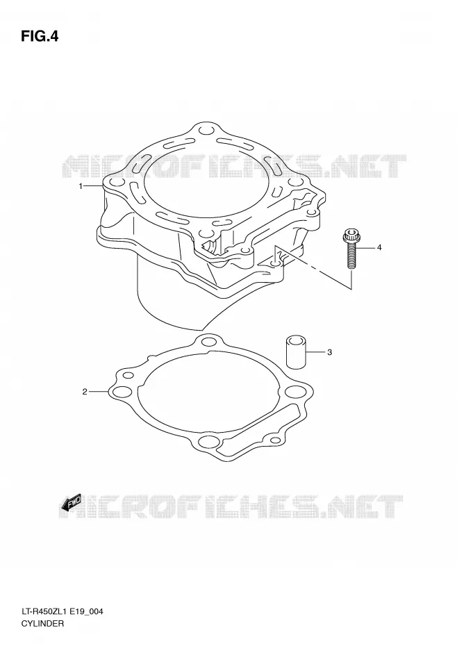 CYLINDRE Suzuki QUAD 450 QUADRACER 2011  LT-R450ZL1(E19)