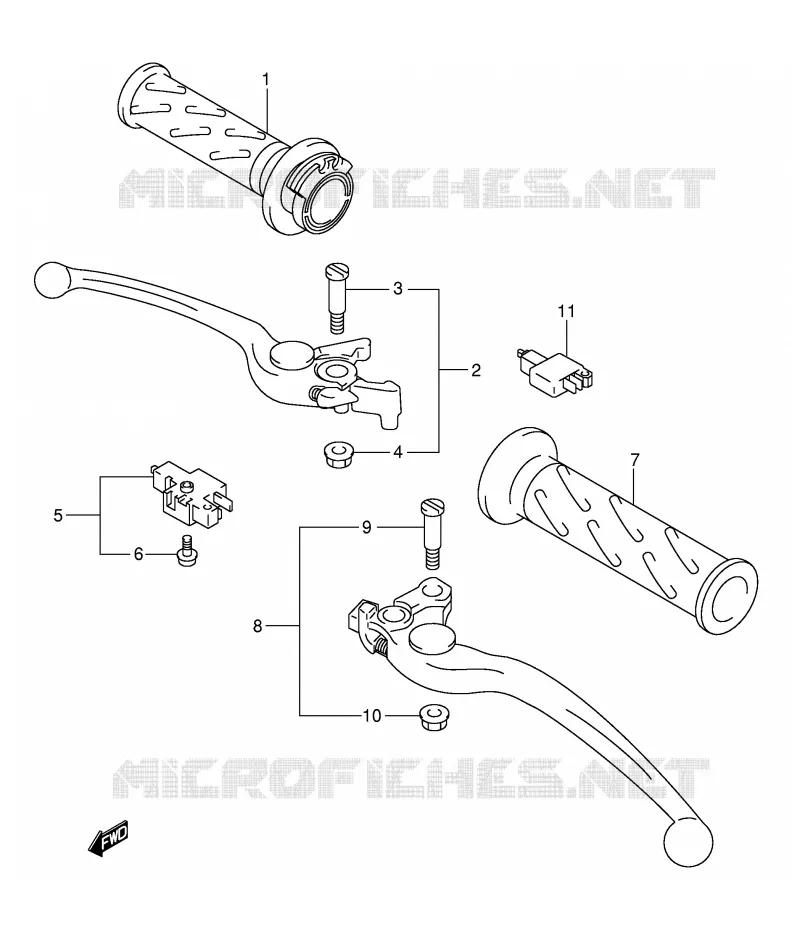 ENSEMBLE LEVIERS - POIGNEES Suzuki MOTO 1300 HAYABUSA 2002  GSX1300RK2(E2)
