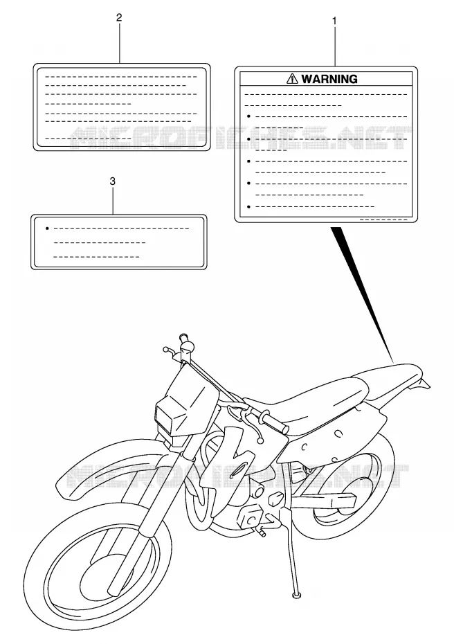ETIQUETTE (MODEL Y/K1/K2/K3) Suzuki MOTO 400 DR-Z 2000  DR-Z400Y(E3/E28)