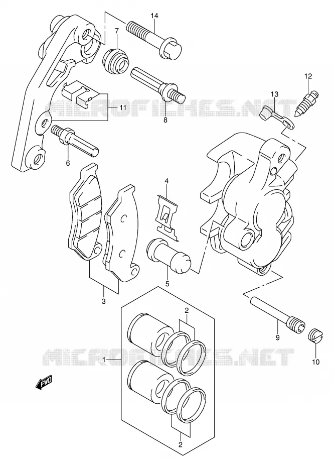 ETRIER DE FREIN AVANT Suzuki MOTO 400 DR-Z 2000  DR-Z400EY(E3/E28)