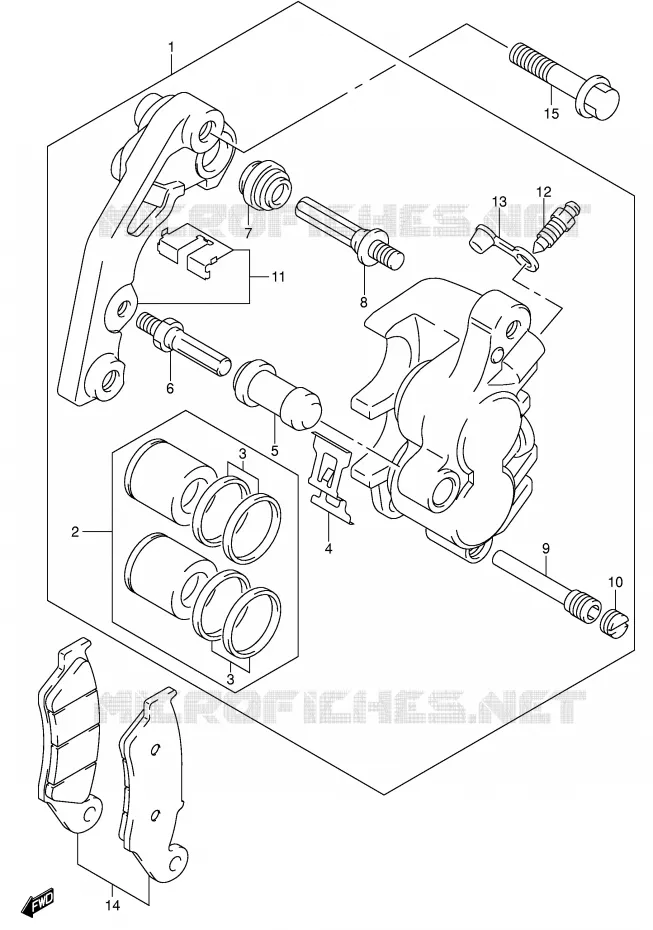 ETRIER DE FREIN AVANT Suzuki MOTO 400 DR-Z 2005  DR-Z400SK5(E3/E28)