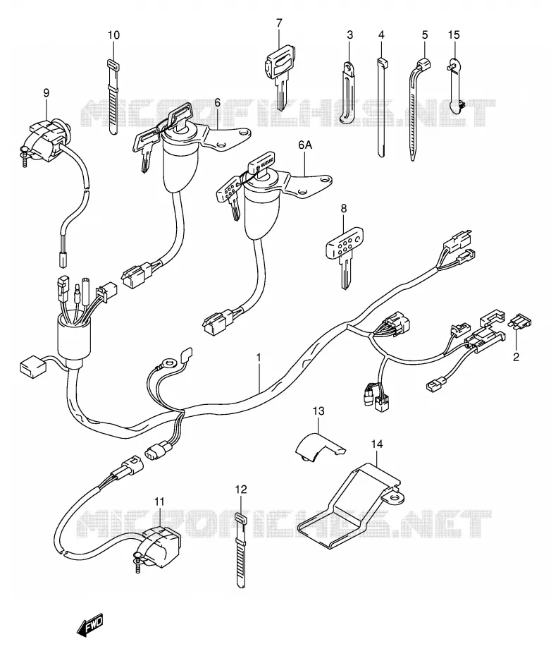 FAISCEAU ELECTRIQUE (DR-Z400EY/EK1/EK2/EK3/EK4) Suzuki MOTO 400 DR-Z 2000  DR-Z400Y(E3/E28)