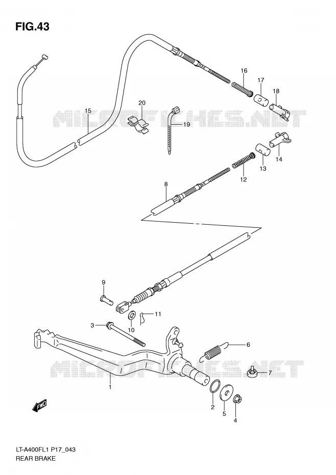 FREIN ARRIERE Suzuki QUAD 400 KINGQUAD 2011  LT-A400FL1(P17)