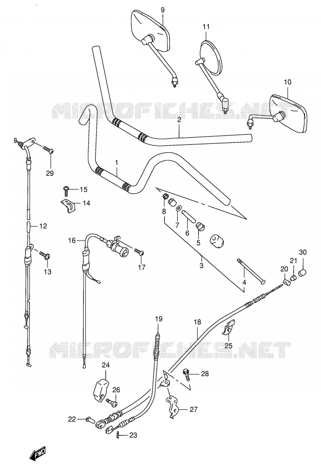GUIDON (MODELE V) Suzuki MOTO 600 INTRUDER 1996  VS600GLT(E2)