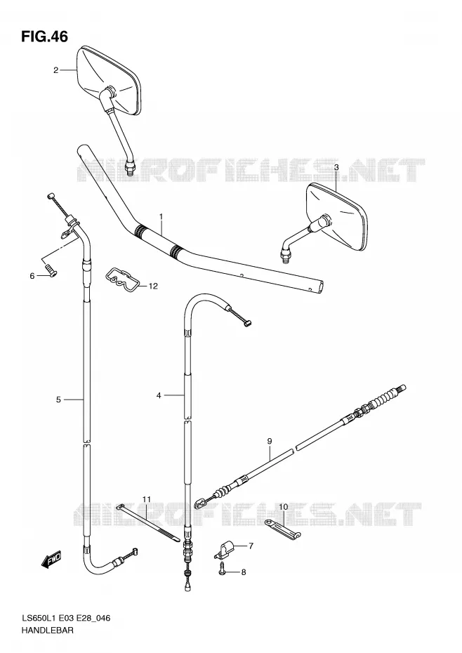 GUIDON Suzuki MOTO 650 BOULEVARD 2011  LS650L1(E3/E28)