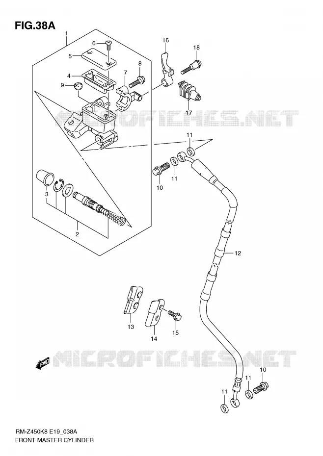 MAITRE CYLINDRE AVANT (RM-Z450L1) Suzuki MOTO 450 RM-Z 2012  RM-Z450L1(E19)