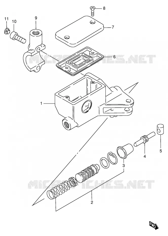 MAITRE CYLINDRE D'EMBRAYAGE Suzuki MOTO 600 INTRUDER 1995  VS600GLUS(E2)
